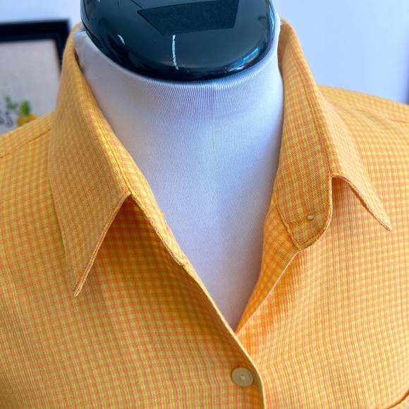 Vintage 90s ESPRIT Button-Up Shirt – XL, Orange/Yellow Pink Checkered - Picture 2 of 13